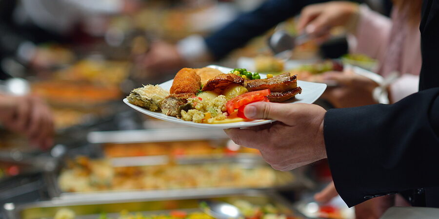 people group catering buffet food indoor in luxury restaurant wi